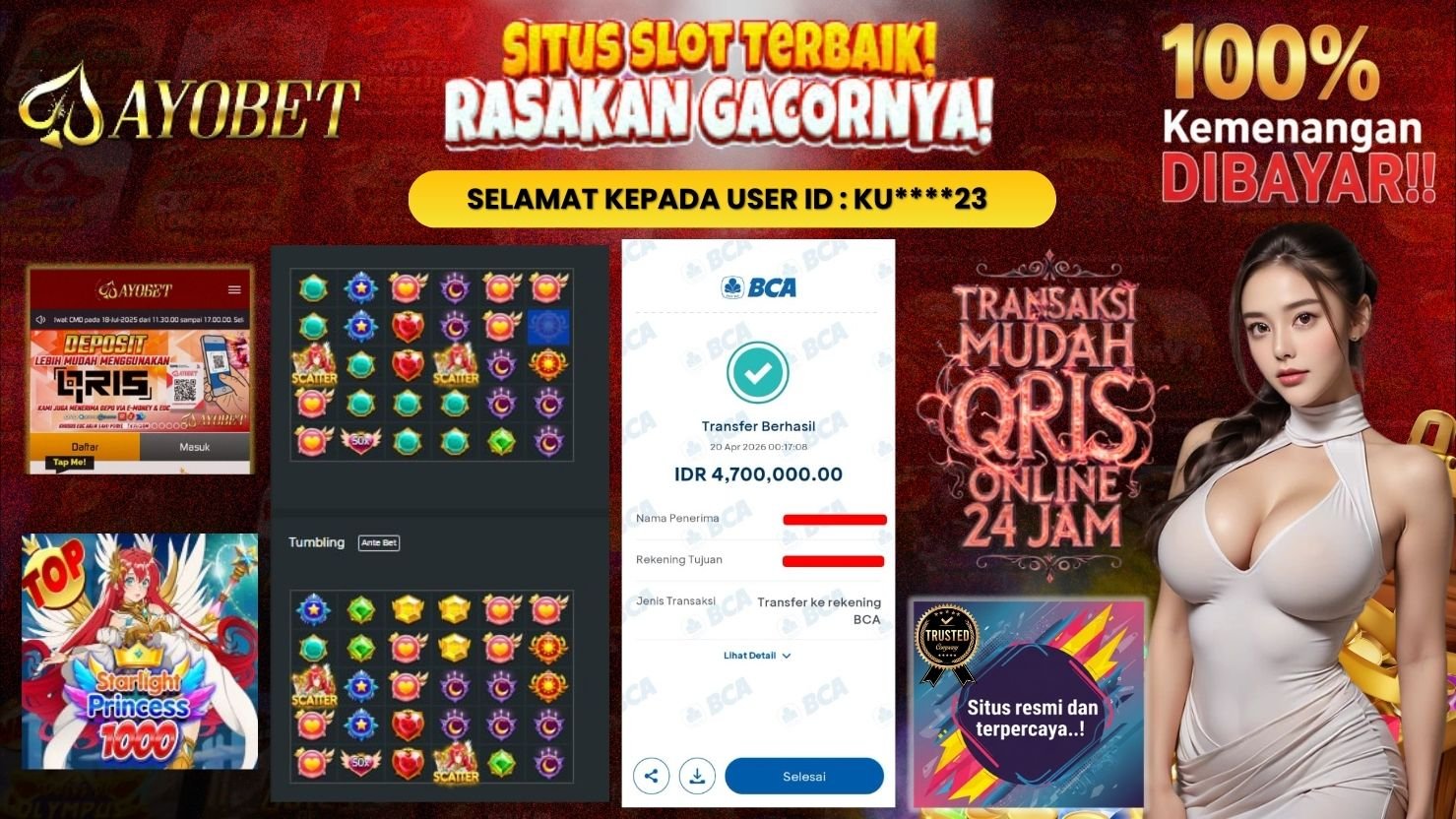 AYOBET JACKPOT SLOT STARLIGHT PRINCESS 1000